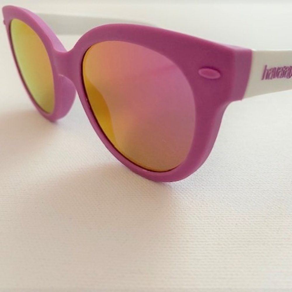 Havaianas Noronha/S 22UVQ Lilac White w/Purple Mirror 47mm Sunglasses